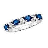 10kt. White Gold, Blue Sapphire and Diamond Ring