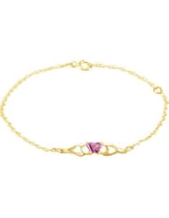 Bfly Cz Birthstone Bracelet W/Box 14K Yellow July 19800