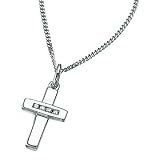 9ct White Gold & Diamond Children's Cross Pendant on 14 Necklace by D for Diamond