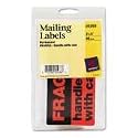 Avery "Fragile" Special Message Labels, 3 x 5 Inches, Black/Red Neon, 40 per Pack (05283)