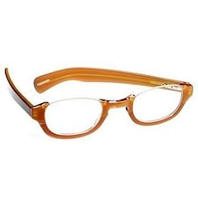 Fish Bowl Reading Glasses by Eyebobs- Catsup and Mustard, Orange Front and Red Temples