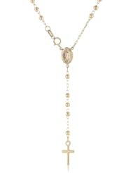 14k Yellow Gold Diamond Cut 2.9mm Rosary, 17"