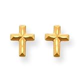 14k Diamond Cut CrossPost Earrings