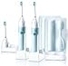 Philips Sonicare CleanCare HX5853/71 Power Toothbrush with Quadpacer ***Twin Pack*** (2 Handles, 3 Standard brush heads, 2 Brush head holders, 2 Charger bases, & 2 Travel cases)