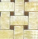 Honey Onyx Basketweave Timber Dots (SAMPLE) Polished