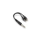 Y Cable 1/4" Ts To Dual Rca With White Earbud Headphones