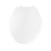 Bemis 800CCP000 Case Toilet Round Toilet Seat with Chrome Hinges, White