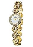 BULOVA Watches:Bulova Watches 98R009 Diamonds White Mother-of-Pearl Dial Stainless Steel Gold Plated and Diamonds Women's Watch