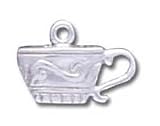 Solid Sterling Silver Teacup Pendant Aproximately 5/8" Wide
