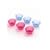 Mastrad - F44234 - Lot de 6 Moules Tulipes Pliables à Muffins et Tartelettes - 3 Bleu et 3 Framboise Translucide