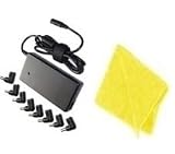 Laptop Replacement Universal SLIM AC / Car / Air Laptop / Notebook Adapter (includes the USB connection as well as cable for plug in to the wall) for Toshiba, Sony, Acer, Asus, Samsung, Fujitsu, Dell, IBM, Lenovo, HP, Compaq, NEC, Gateway Laptop / Notebook / Computer ( 15-20V, 90W, 12 Connectors ) - Includes Soft Nonporous Microfiber Cleaning Cloth