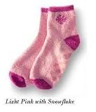 Bath & Body Works Lounge Socks Infused with Shea Butter - Pink Two-Tone with Snowflake