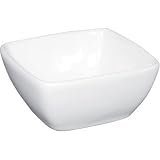 Porcelain Whiteware Crockery Set - Miniature Rounded Square White - 60x60mm 3 1/2x3 1/2 (Box 12) - ideal for single bites and dips!