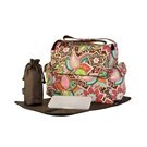 OiOi Messenger Diaper Bag - Pink Floral Bouquet -