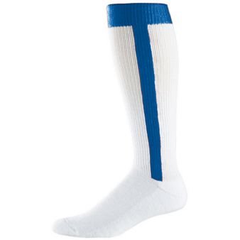 Adult Baseball Stirrup Socks - White and Royal