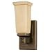 American Fluorescent GGW113RBSCT Glasgow Outdoor Sconce, Transitional Mission Style with Tea Stained Glass, 10-Inches High, 13W