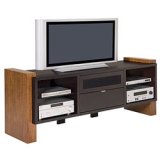 66" Wood TV Stand - no assembly required - (Wenge/Natural Sucupira)