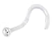 Clear Bioplast Crystal Swarovski Nose Screw Ring