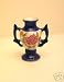 Dollhouse Miniature Cobalt Floral Vase with Pointed Handles