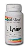 L-Lysine Free-Form 120 Caps 500 mg ( essential amino acid, essential component of all proteins, calcium, collagen. Promotes growth, tissue, production of antibodies, cold sores, or fever blisters, lysine are fatique, loss of energy, inability to concentrate, irritability, hair loss, and anemia ) By Solaray