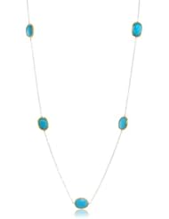 GURHAN "Elements" Silver and Gold Turquoise Amorphous Stone Necklace