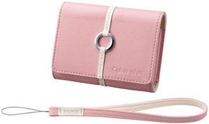 Sony LCS-TWB P Genuine Leather Soft Carrying Case for Sony T100 - T20 - W55 - W35 - W90 - & W80 (Pink)