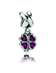 Pandora Silver Pink Four-Leaf Clover Dangle