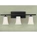 Murray Feiss VS8703-ORB Three-Light Boulevard Collection Vanity Strip, Oil Rubbed Bronze with Opal White Etched Glass Shades