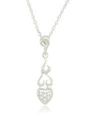 Sterling Silver Heart Diamond Pendant Necklace (0.03 cttw, I-J Color, I2-I3 Clarity), 18"