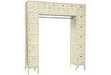 Penco Locker 16 Person 72x18x72 16 Doors Ready To Assemble Champagne