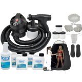 Complete Turbo Tan T65 Airbrush HVLP Turbine Tanning System with a Pint of 8.5% DHA Solution with Medium Bronzer, 4 Solution Variety Pack (1 Pint Total), Tanning Tent and Accessories