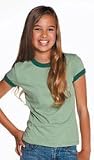 Girls Short Sleeve Heather Ringer Tee Shirt