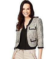 Cotton Rich Open Front Textured Jacket