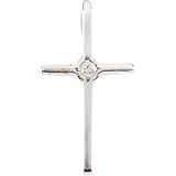 14K Yellow Gold Children's Cross Diamond Pendant