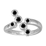 0.36 Cts Black Diamond Ring in 14K White Gold