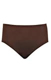 Classic Solid Brown Plus Size Brief Bottom by Shore Shapes - Plus Size Swimsuit Plus Size Swimsuits