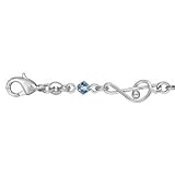 1001 Bijoux - Bracelet argent maille motif clef de Sol et zirconias bleu ciel