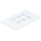 Monoprice 106733 Wall Plate for Keystone 6 Hole, White