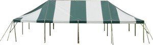 Party Tent 20 X 40 Pole Tent Green and White Heavy Duty Vinyl