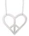 Matte Silver Metal Peace Heart Necklace