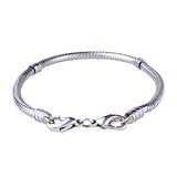 79 Inches Silver Plated Snake Chain Bracelet - Pandora Charm Bead Compatible