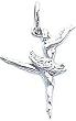 14K White Gold 3-D Ballerina Charm
