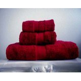 MARRIKAS 3 PC SUPIMA COTTON TOWEL SET POMEGRANATE