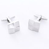 Dashing Silver Square Cufflinks with Personalized Case