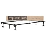 STRUCTURES by Malouf Heavy Duty 6-Leg LINENSPA Adjustable Metal Bed Frame with Rug Rollers - (Full, Twin)