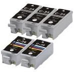 D©J Canon Pixma iP100 Compatible Set of 5 Ink Cartridges: 3 Black PGI-35, 2 Color CLI-36