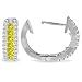 Natural Diamonds Fancy Yellow Color Enhanced Diamond Hoop Earrings.