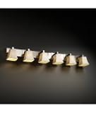 IMAGE OF Justice Design Group POR-8926-40-LEAF-NCKL Modular Limoges 6 Light Bath Vanity Light in Brushed Nickel with Leaf glass