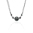 Double Strand Cord Necklace with Jasper Beads and Dyed Stone