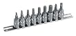 3/8 Driver Hex Bit with Rail, SAE - 10 Pieces